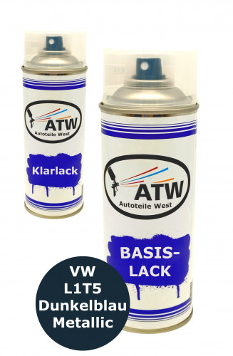 Autolack für VW L1T5 Dunkelblau P. Metallic +400ml Klarlack Set